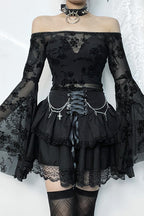 Gothic Cross Chain Layered Skirt