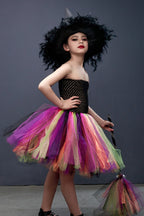 Colorful Witch Tutu Kid Halloween Costume