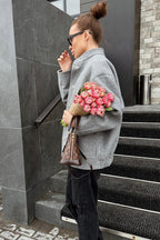 Stand Collar Wool Blend Coat