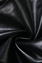 Trendy High Neck Sleeveless PU Leather Maxi Dress