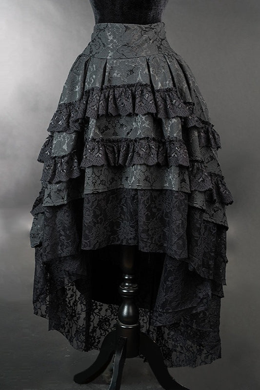 Gothic Lace Trim Halloween Skirt