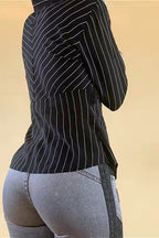 Vintage Striped Lace Contrast Blouse