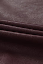 Angora Red PU Leather Blazer Coat