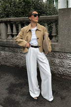 Lapel Faux Suede Short Coat