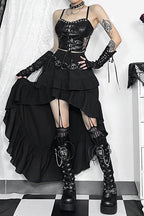 Asymmetric Drape Hem Gothic Skirt