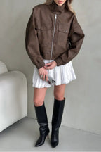 Lightweight PU Open Coat