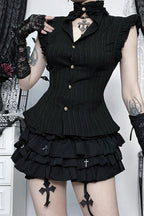 Vintage Off-Shoulder Ruffle Blouse