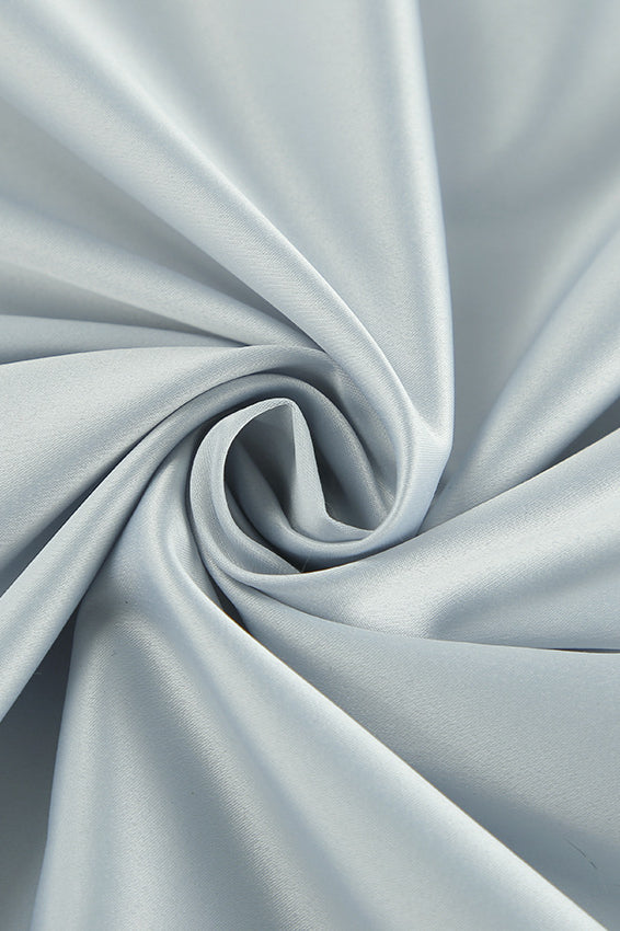 Satin High-Slit A-Line Midi Skirt