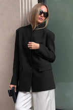 Minimalist V-neck Blazer Jacket