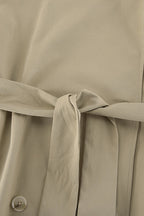 Vintage Khaki Belted Trench Midi Coat