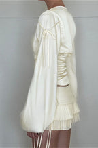 Vintage High Stretch Satin Waist Cinched Blouse