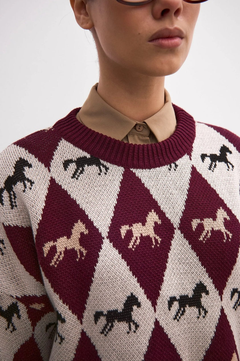 Long Sleeve Colorblock Knit Sweater