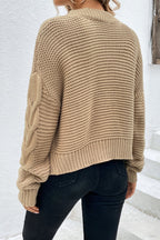 Ribbed Solid Color Long Sleeve Knit Cardigan