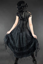 Gothic Lace Trim Halloween Skirt