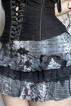 Gothic Lace Bow Mini Skirt