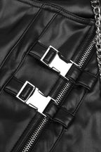 Asymmetrical Slim Fit Leather Skirt