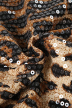 Sequin Leopard Low Rise Skirt