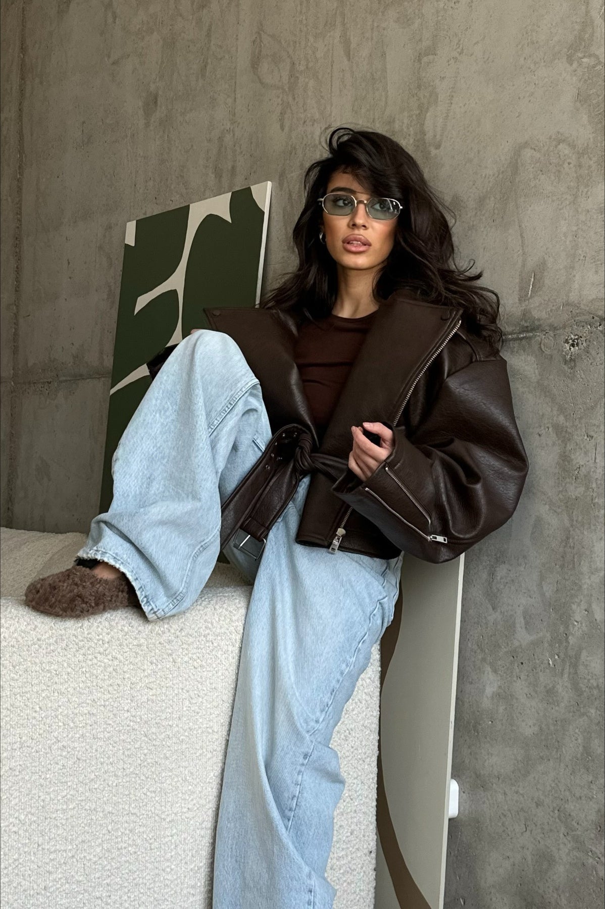 Vintage Cropped Leather Jacket