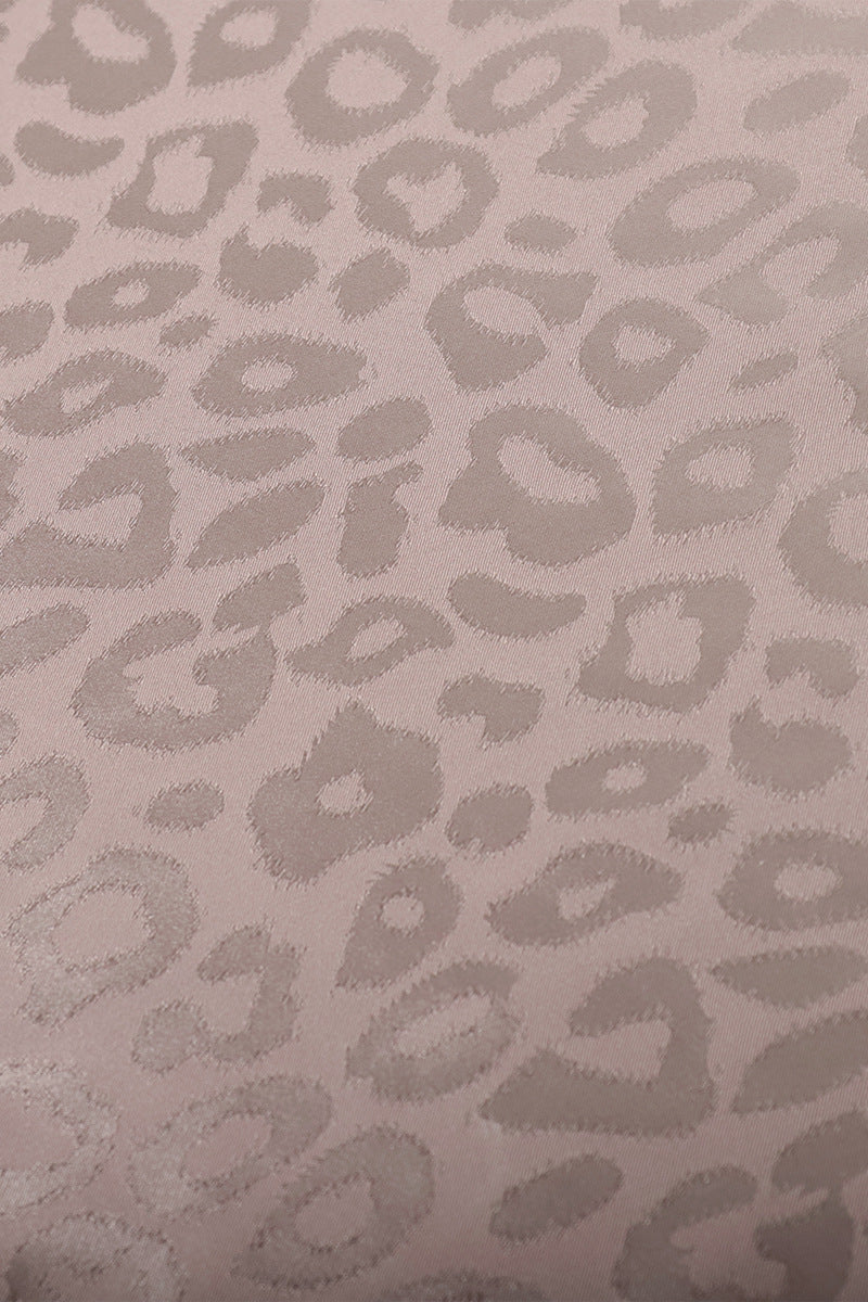 Floral Jacquard Leopard Print Midi Skirt