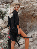 Textured Beach Cover Up Blouse