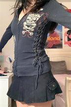 Bandage Design Long Sleeve Hoodie