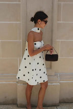 Fashionable Polka Dot Strapless Mini Dress