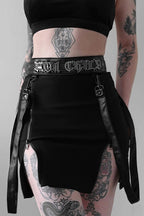 Double Zipper Gothic Split Skirt