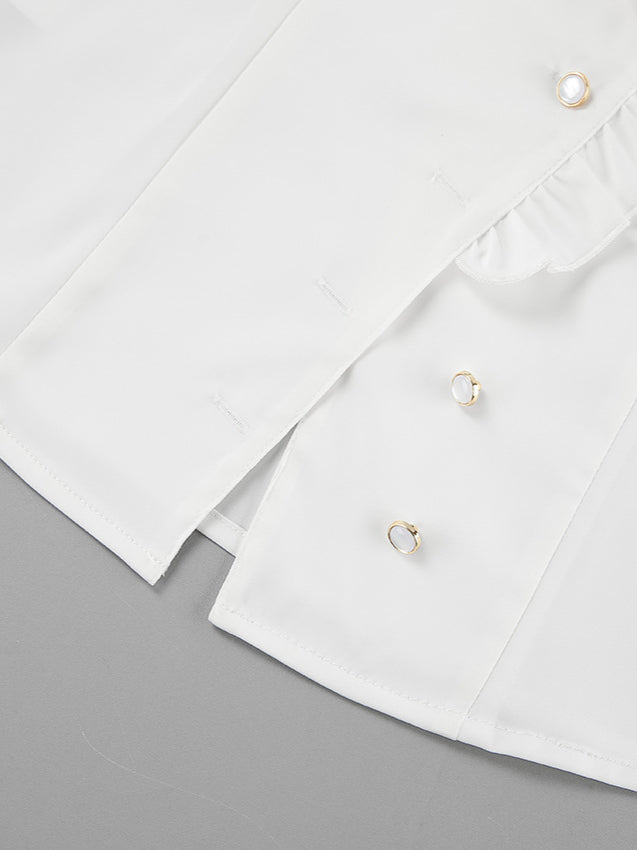 Ruffled Victorian Style Fitted Blouse