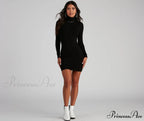 Back To Basics Charming Turtleneck Mini Dress