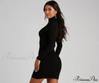 Back To Basics Charming Turtleneck Mini Dress
