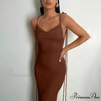 Backless Draped Maxi Dress