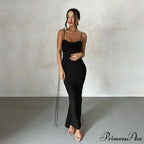 Backless Draped Prom Maxi Dress