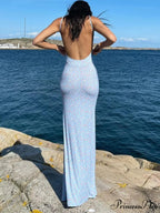 Backless Floral Graceful Mesh Mini Dress