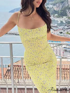 Backless Floral Graceful Mesh Mini Dress