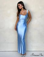 Backless Mermaid Satin Party Dress
