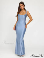 Backless Mermaid Satin Party Dress