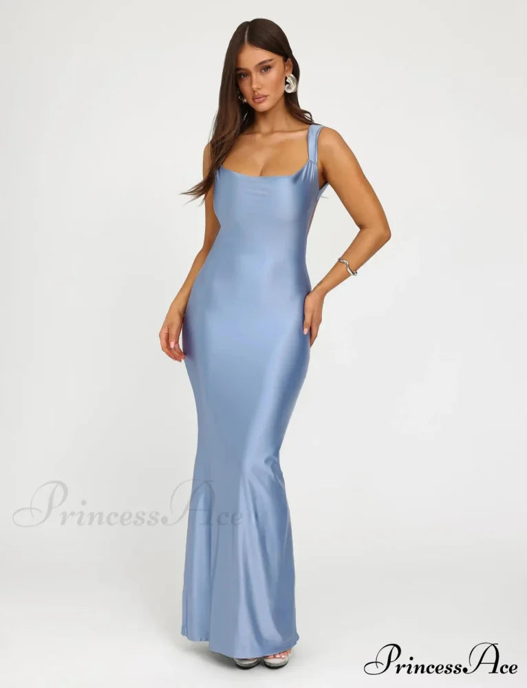 Backless Mermaid Satin Party Dress