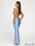 Backless Mermaid Satin Party Dress