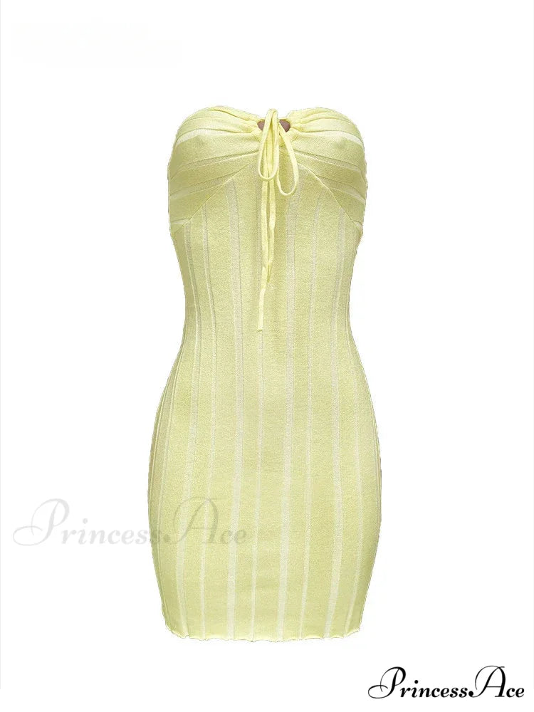 Backless Neck Sleeveless Knitted Mini Dress