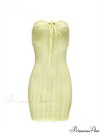 Backless Neck Sleeveless Knitted Mini Dress