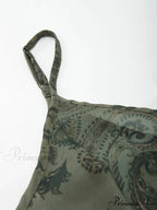 Backless Printed Long Trendy Sleeve Midi Dress