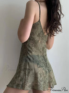 Backless Printed Long Trendy Sleeve Midi Dress