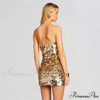 Backless Sequin Mini Party Dress
