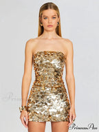 Backless Sequin Mini Party Dress