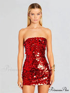 Backless Sequin Mini Party Dress