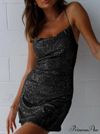 Backless Sequin Stylish Suspender Mini Dress