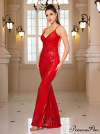 Backless Sequined Mermaid Party Dress