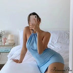 Backless Sleeveless Knitted Mini Dress