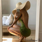 Backless Sleeveless Knitted Mini Dress