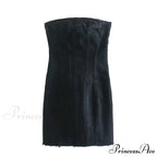 Backless Strapless Sleeveless Sexy Bodycon Mini Dress